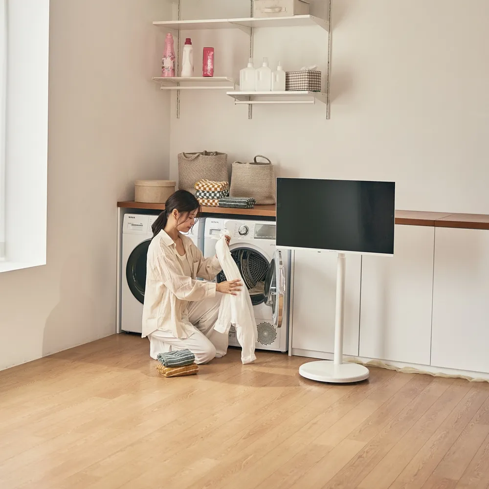 와이드무빙뷰 화이트에디션 삼탠바이미V3 셋트 QLED 81cm(32인치) FHD 스마트 이동식 TV 유압식 높이조절 중소바이미 자가설치 3