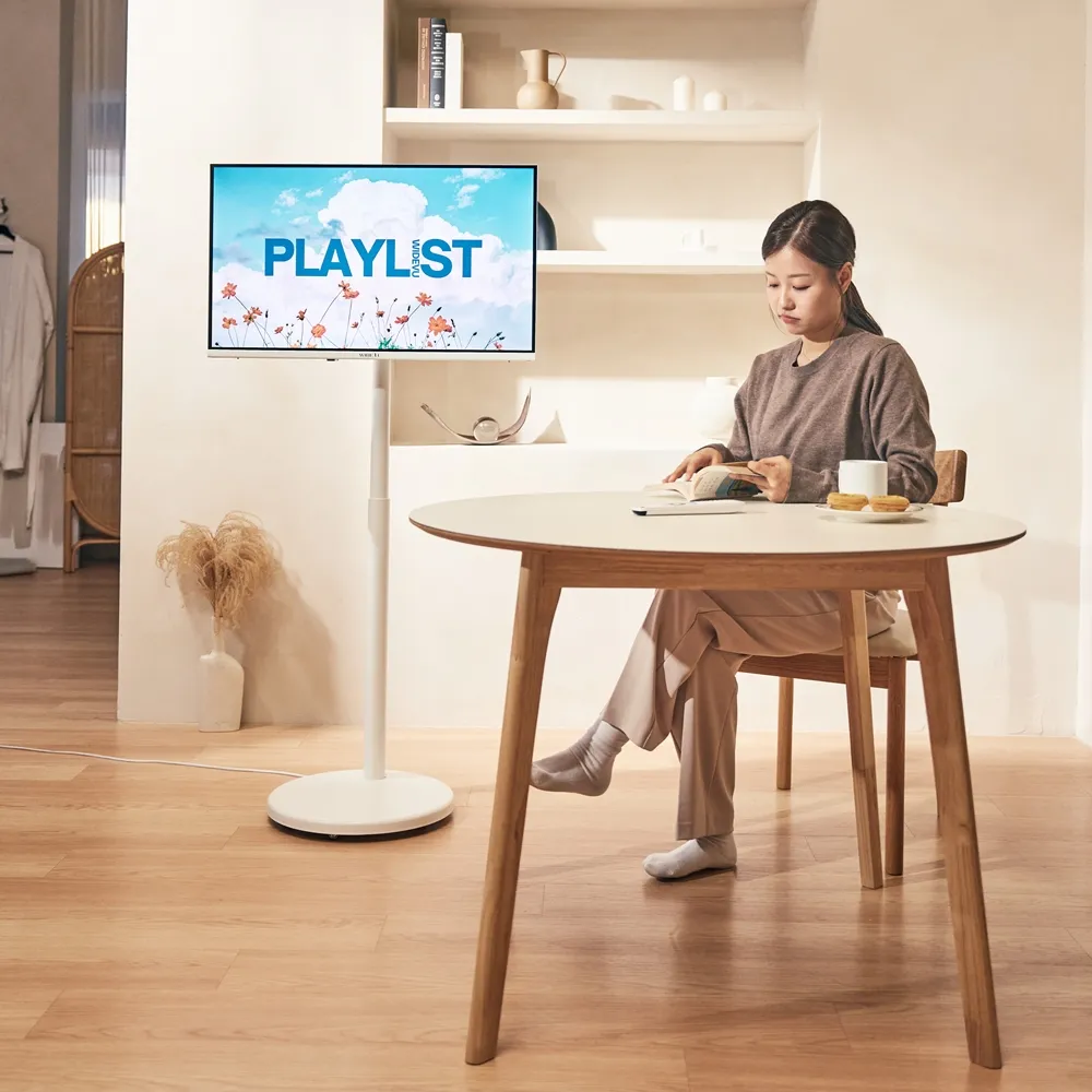 와이드무빙뷰 화이트에디션 삼탠바이미V3 셋트 QLED 81cm(32인치) FHD 스마트 이동식 TV 유압식 높이조절 중소바이미 자가설치 4