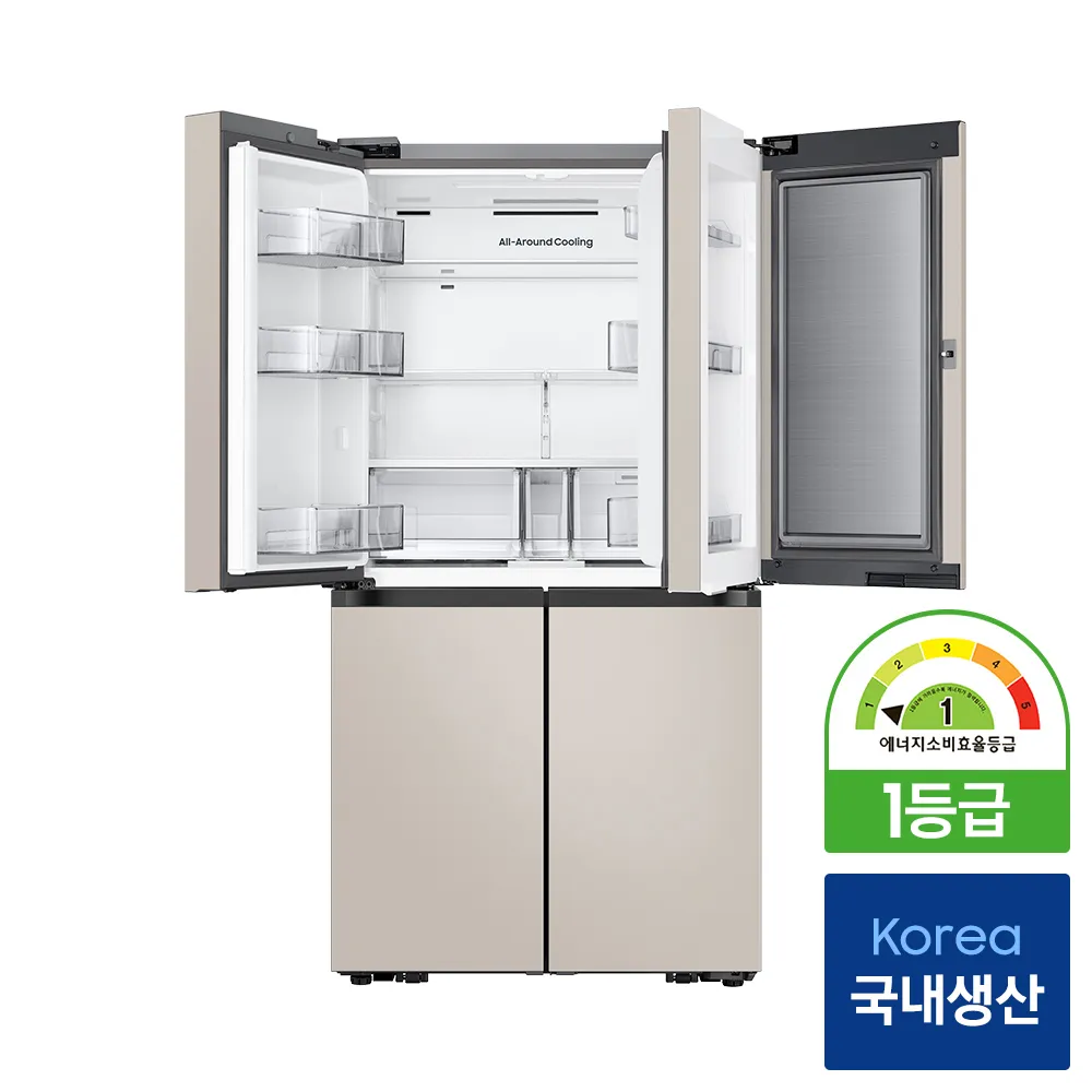 삼성 비스포크 AI 냉장고 4도어 1등급 푸드쇼케이스 에센셜 베이지(RM70F90M1GD) 3