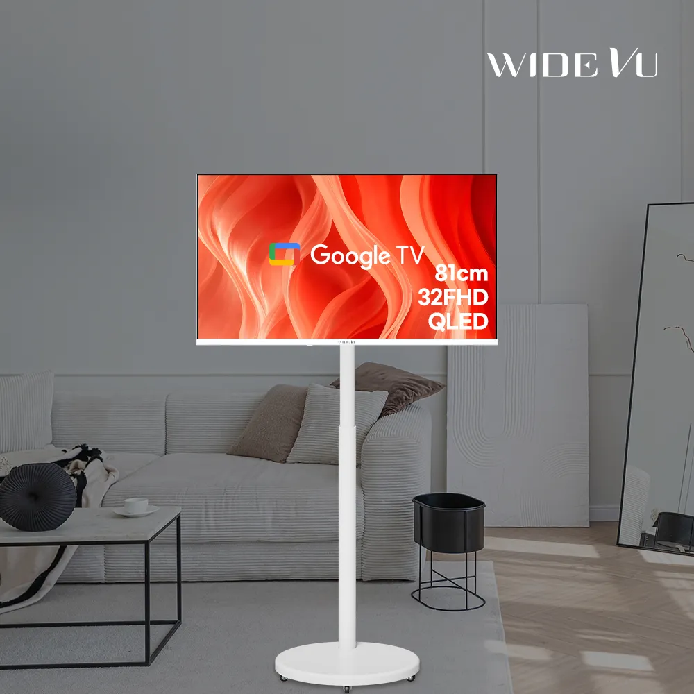 와이드무빙뷰 화이트에디션 삼탠바이미V3 셋트 QLED 81cm(32인치) FHD 스마트 이동식 TV 유압식 높이조절 중소바이미 자가설치 10